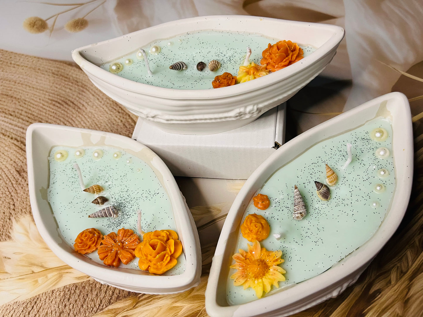 Boat Shaped Scented Candle – Ocean Breeze Theme