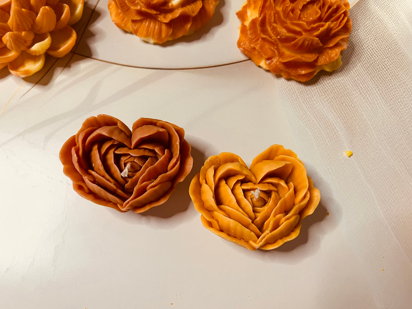 Rose & Heart Shaped Candles with Candy Fragrance – Romantic Floral Collection