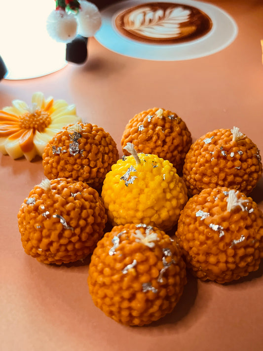 Motichoor Laddoo Candles with Kesar Fragrance