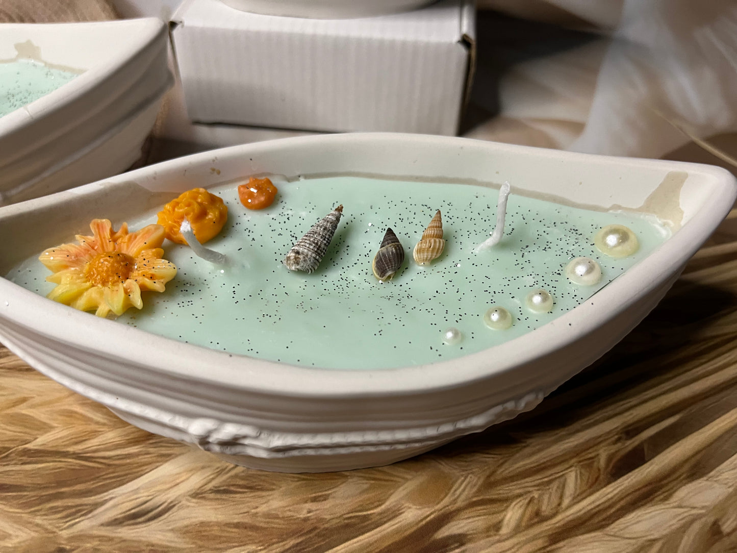 Boat Shaped Scented Candle – Ocean Breeze Theme