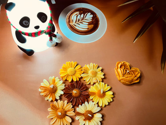 Colorful Daisy Candle