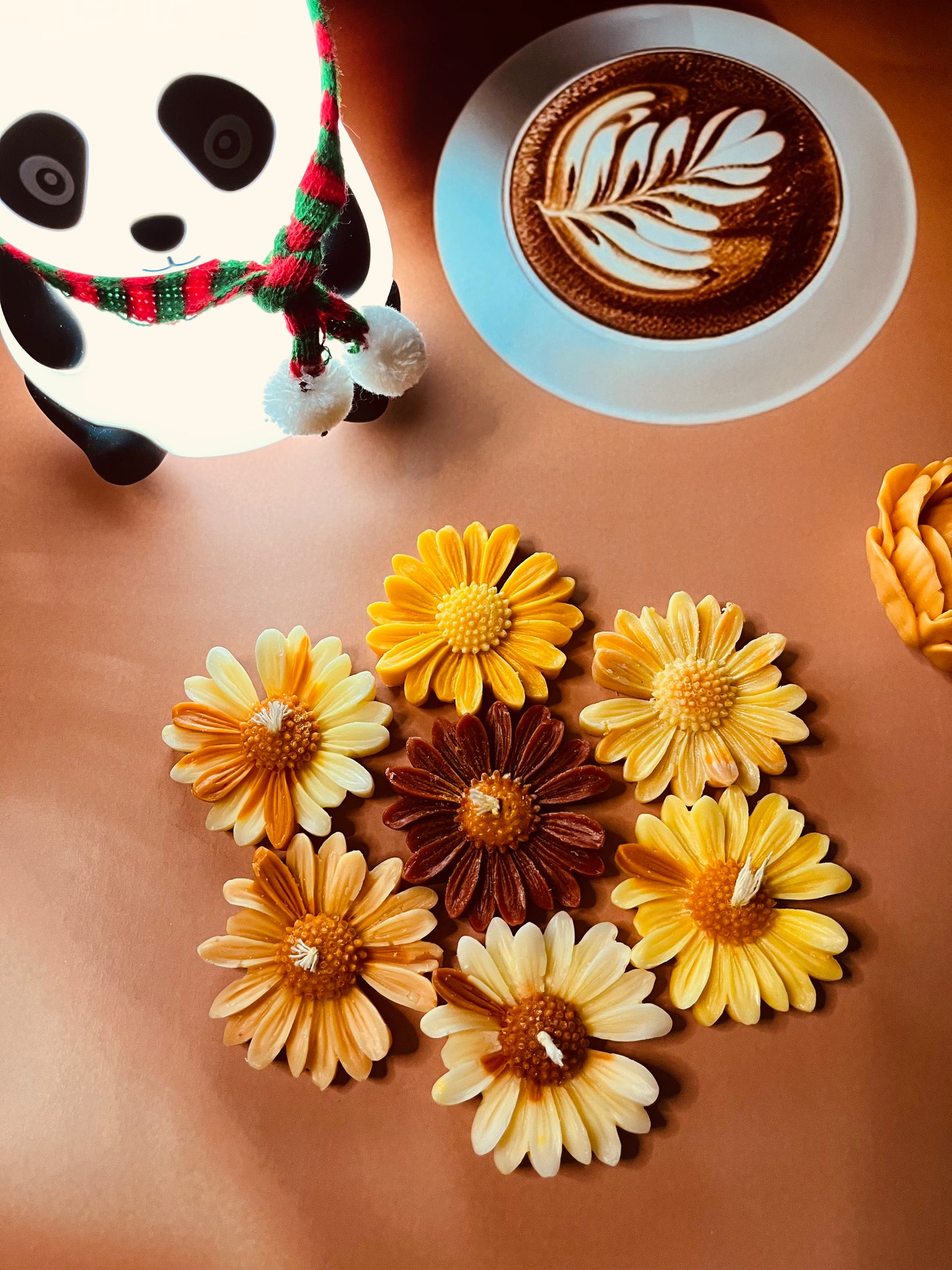 Colorful Daisy Candle